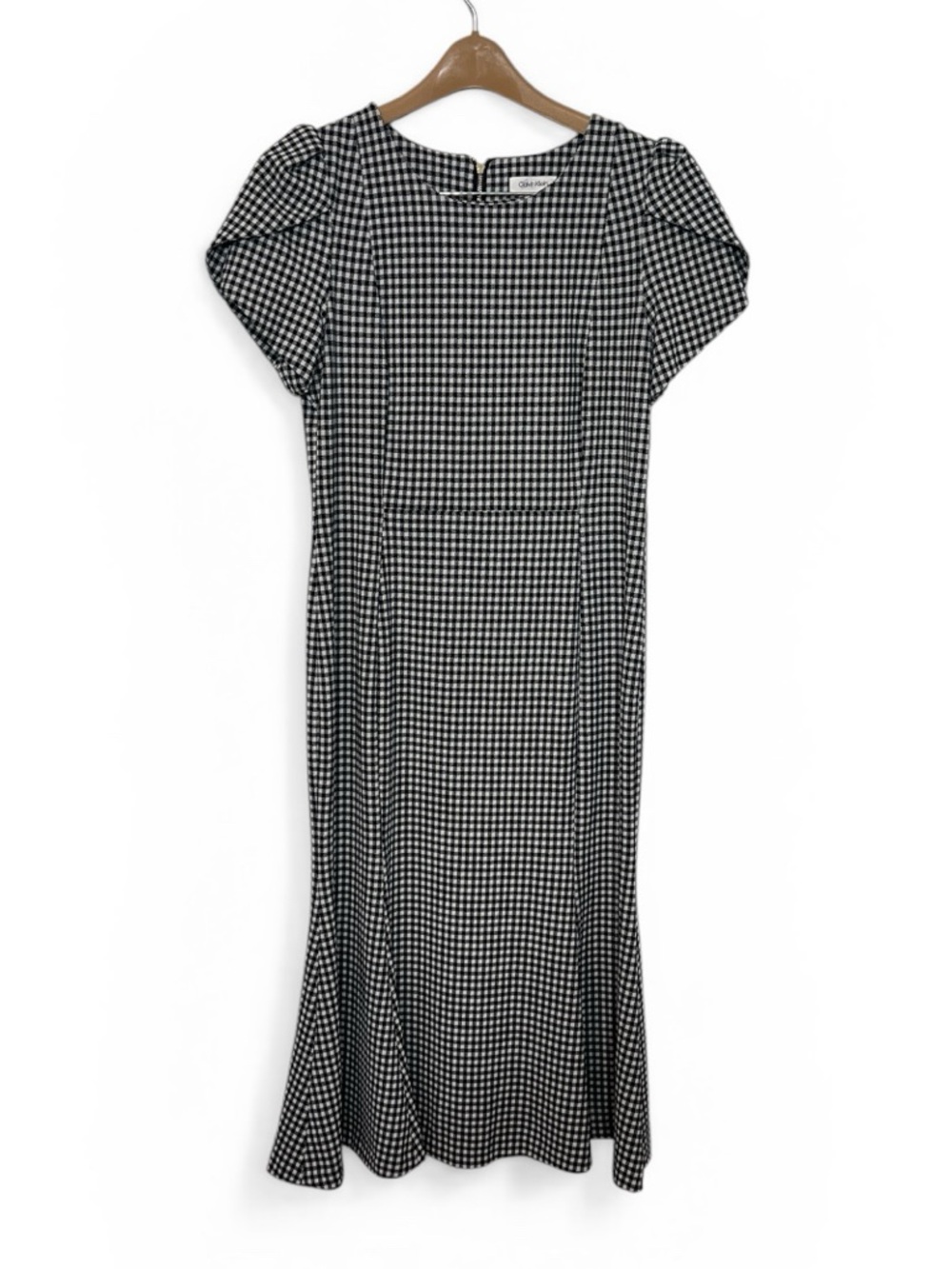 NWT Calvin Klein monochrome Black White Gingham Dress 14